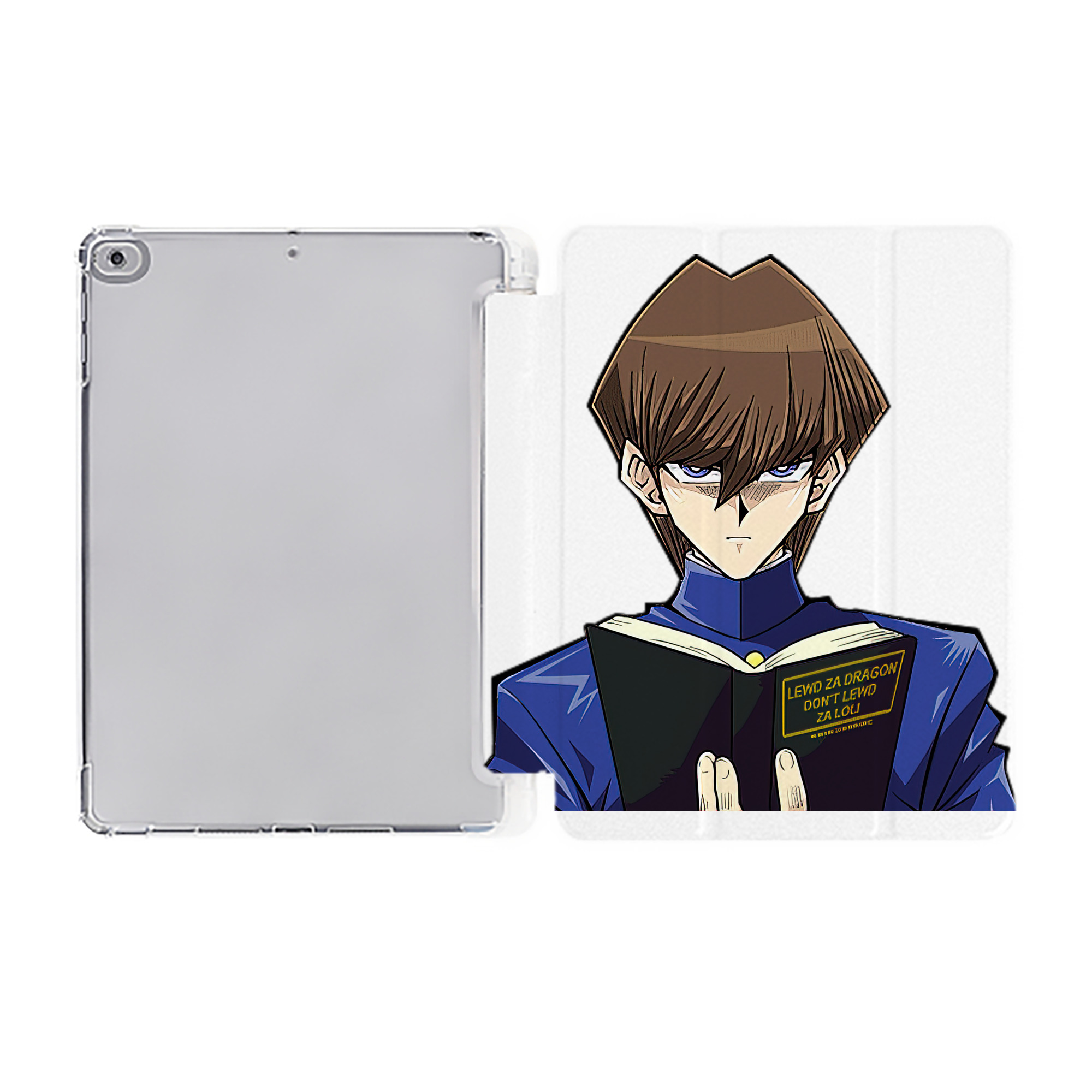 （画像用） 遊☆戯☆王 Yu-Gi-Oh! IPad ケース ペン収納付き 三つ折りスタンド PUレザー×シリコン 対応機種9.5/10.5/10.9インチ
